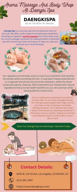 Aroma Massage And Body Wrap At Daengki Spa
