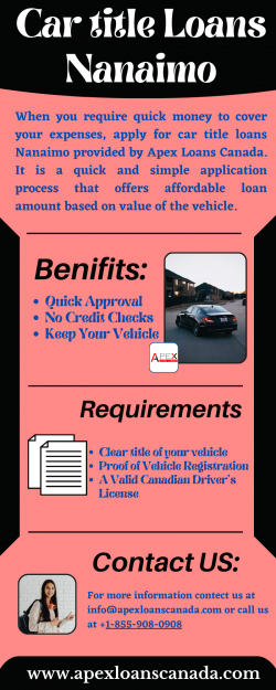 Cover your expenses with car title loans Nanaimo