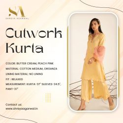 Elevate Your Style with Exquisite Cutwork Kurtas from Shreya Agarwal