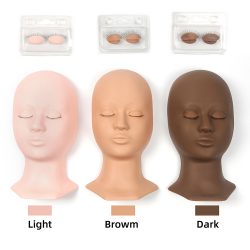 Makeup Practice Mannequin with 2 Pairs Replacement Eyelids Set