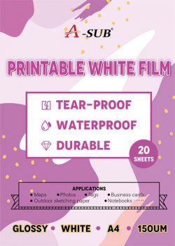 A-SUB® Factory Price Inkjet Printable Glossy White Film For Photography
