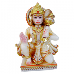 White marble polished Hanuman Ji statue