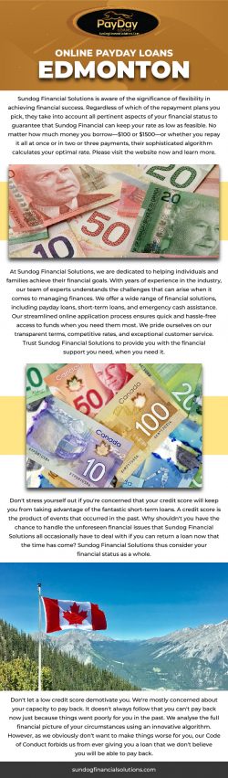 Quick and Easy Online Payday Loans in Edmonton | Sundog Financial Solutions