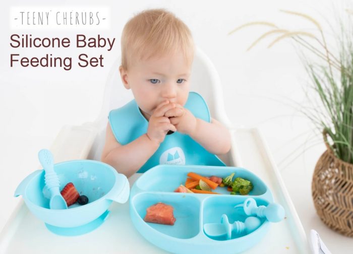 Silicone Baby Feeding Set- Teeny Cherubs