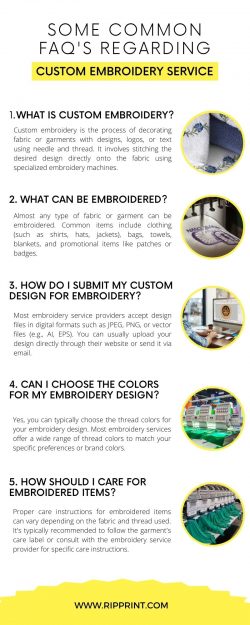 Some Common FAQ’s Regarding Custom Embroidery Service