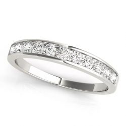 Channel Set Diamond Wedding Band for Women in White Gold