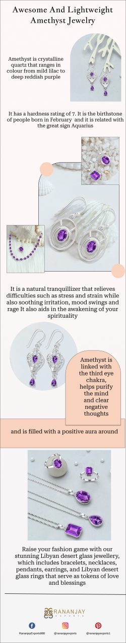 Awesome and lightweight amethyst jewelry