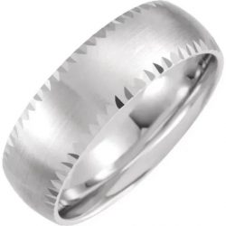 Faceted Edge Men’s Wedding Band with Satin Finish