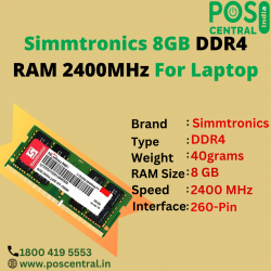 Efficient and Affordable Simmtronics 8GB DDR4 RAM 2400MHz For Laptop