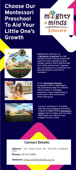 Choose Our Montessori Preschool To Aid Your Little One’s Growth