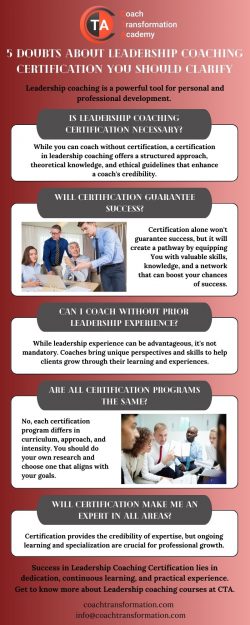 5 Doubts About Leadership Coaching Certification You Should Clarify