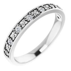 Floral Design Anniversary Band for Women