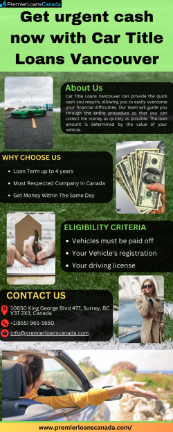Get urgent cash now with Car Title Loans Vancouver