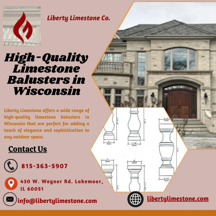 High-Quality Limestone Balusters in Wisconsin – Liberty Limestone