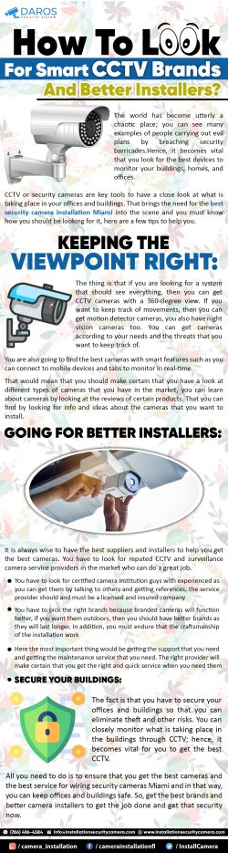 How To Look For Smart CCTV Brands And Better Installers