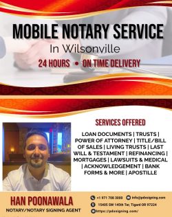 Mobile Notary Public In Wilsonville