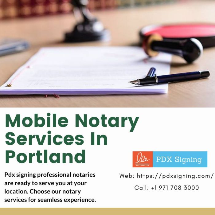 Mobile Notary Services In Portland