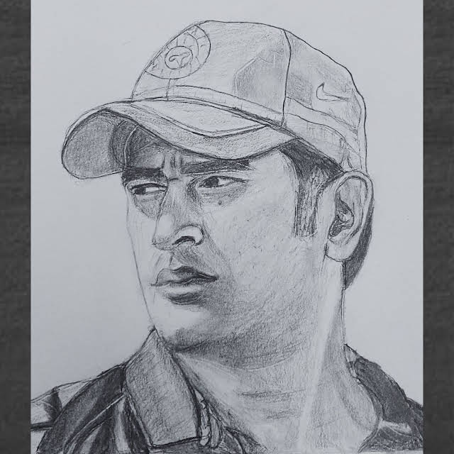 How to Draw MS Dhoni | Cricket Player Easy Drawing Tutorial | Yubi Art