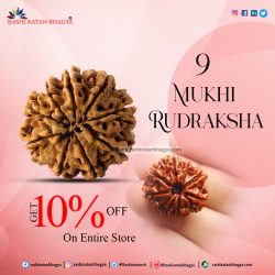 Rashi Ratan Bhagya offer you 10 % Discount on 9 Mukhi Rudraksha