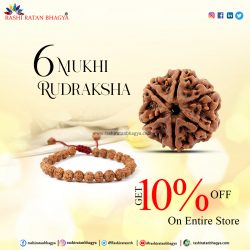 Get 10% Off on 6 Mukhi Rudraksha Online in India
