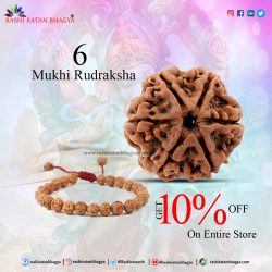 Shravan month sale get 10% discount on 6 Mukhi Rudraksha