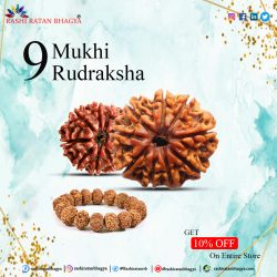 Rashi Ratan Bhagya offer you 10% discount on 9 Mukhi Rudraksha