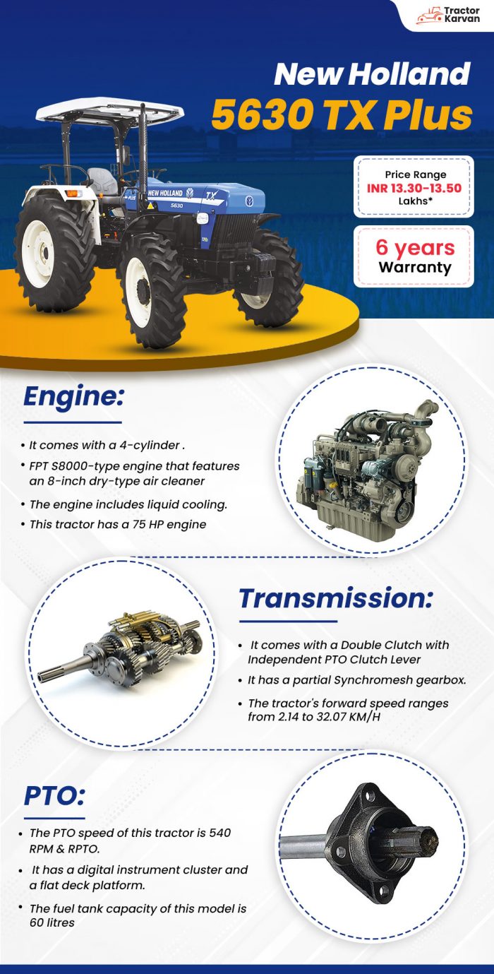 The New Holland 5630 HP tractor
