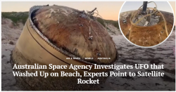 Australian Space Agency Investigates UFO that Washed Up on Beach, Experts Point to Satellite Rocket