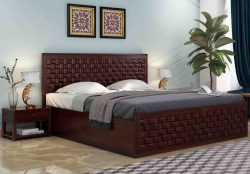 Sheesham Wood King Size Bed with Hydraulic Storage