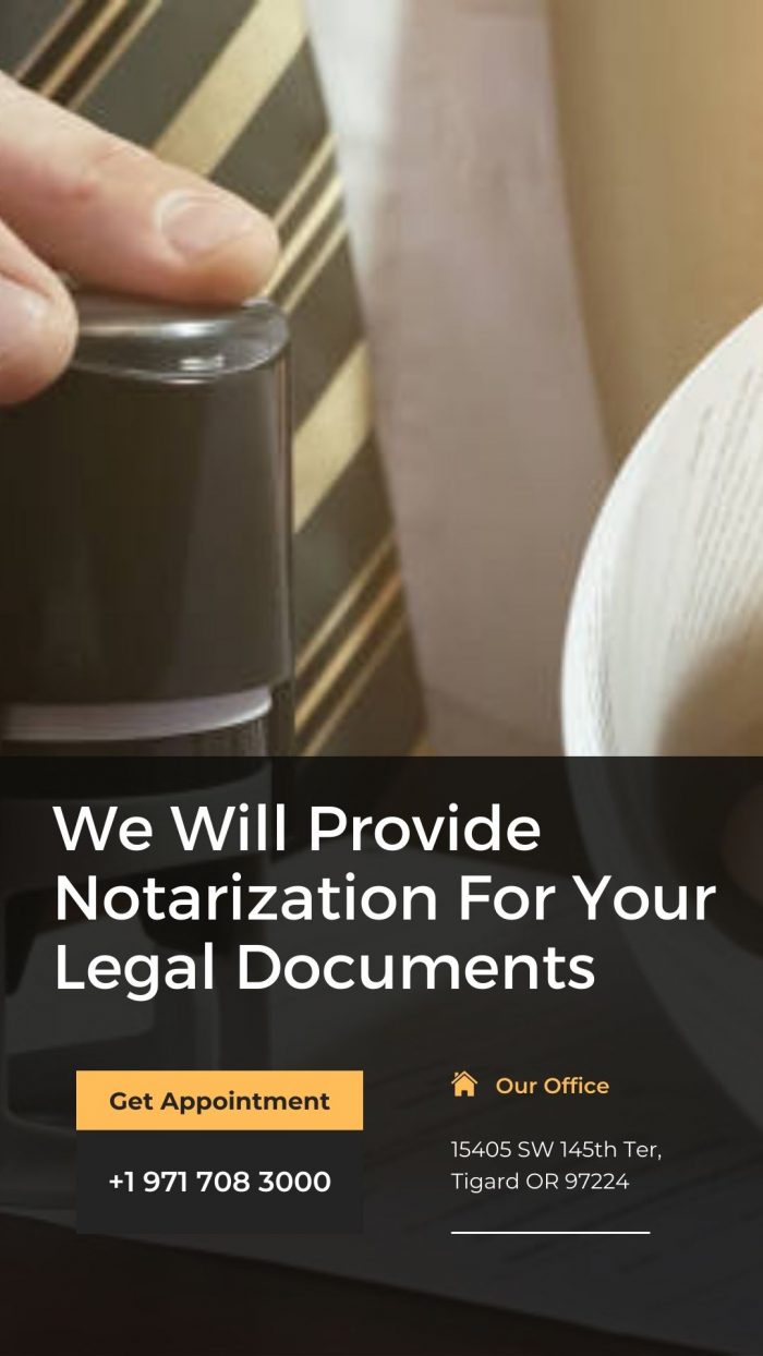 We Will Provide Notarization For Your Legal Documents