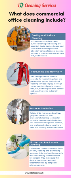 What does commercial office cleaning include
