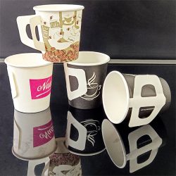CUSTOM LOGO PAPER CUPS WITH HANDLE MANUFACTURER