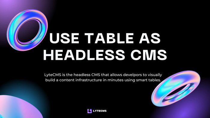 Use Table as Headless CMS – Lytecms