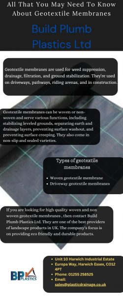 All That You May Need To Know About Geotextile Membranes