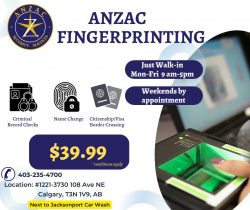 Reliable Fingerprinting Services in NE Calgary: Anzac Security Services