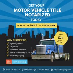 Get your motor vehicle title notarized today