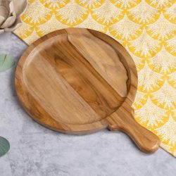 PHIRKCRAFT Wooden Handmade Pizza Serving Platter for Kitchen