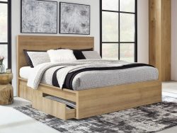 Harris Super King Bed Frame with Storage – Oak