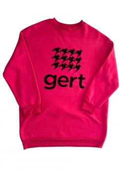 Oversized Bright Pink Gert Houndstooth Pullover: A Bold Fashion Statement
