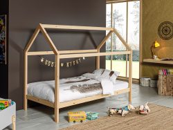 Mayon Single Wooden House Bed Frame – Oak