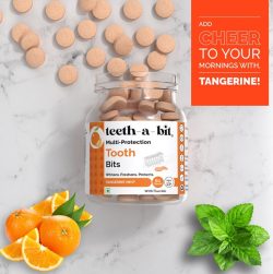 Multi-Protection Tangerine Mint Toothpaste Bits For Anti-Cavity Anti-Plaque – Adult 60 Count
