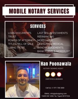 Certified mobile notary service