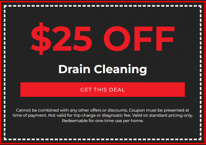 $25 off Drain Cleaning
