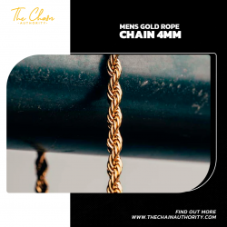 Mens Gold Rope Chain 4mm