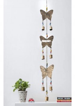 Butterfly Wrought Iron Hanging Bell ( Golden)