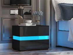 Zion LED Bedside Table – Black