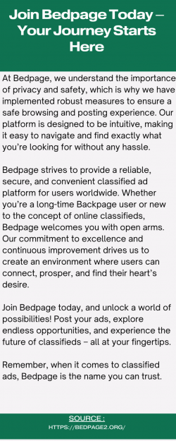 Bedpage Classifieds: Where Trust Meets Convenience