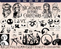 Nightmare Svg Before Christmas Clipart Png Skellington Svg Winter Silhouette Pdf Cricut Cut File ...
