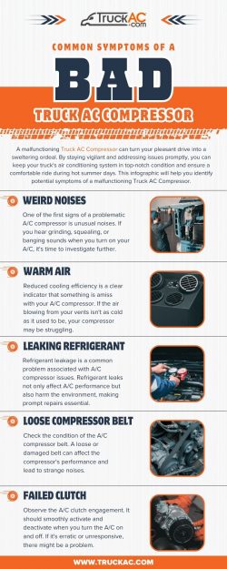 Common Symptoms of a Bad Truck AC Compressor