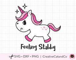 Grumpy Moody Unicorn SVG, Unicorn Svg, Feeling Stabby Angry Bad Mood Unicorn, Cute Funny Upset B ...